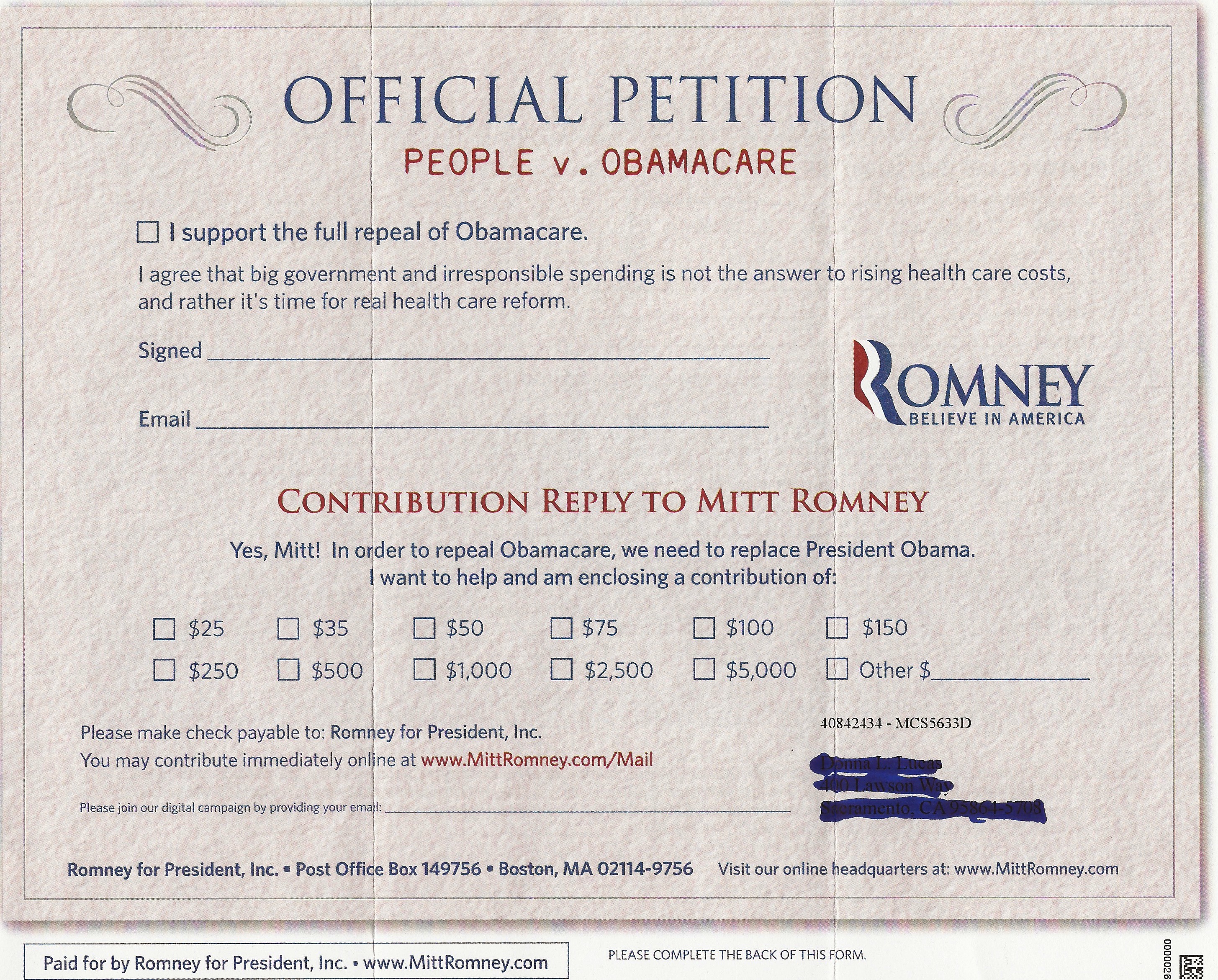A “Confidential” Letter from GOP Presidential Candidate Mitt Romney « California ...2910 x 2341